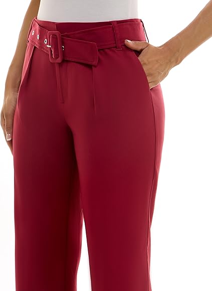 R SoFia (Scuba) Women's Stretchy Fit Straight Leg Pants | Code