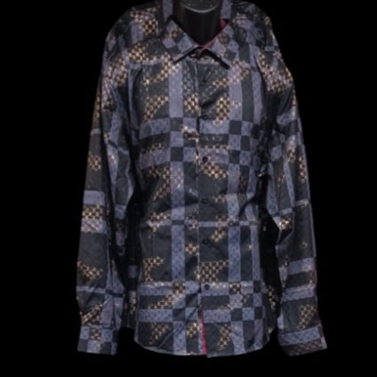 Chuxx Men's Fashion Style Print Dress Shirt | Code Black Atl